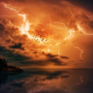 Rain and thunder wallpaper