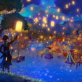 Genshin Impact night wallpaper