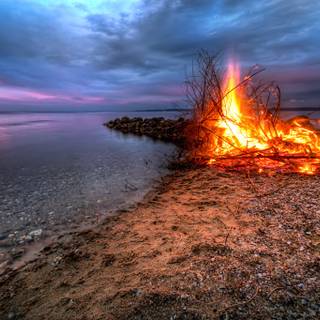Summer bonfire wallpaper