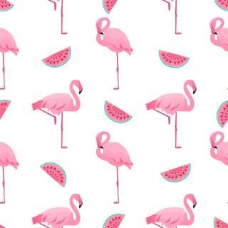 Summer flamingos wallpaper