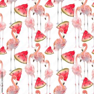 Summer flamingos wallpaper