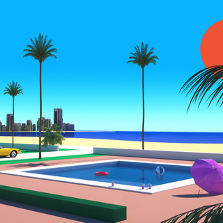 Summer pool aesthetic wallpaper