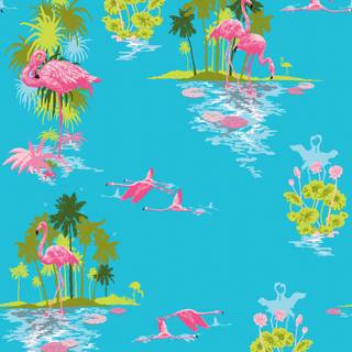 Summer flamingos wallpaper