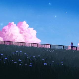 Desktop pink anime wallpaper