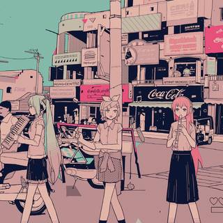 Desktop pink anime wallpaper