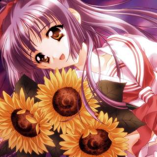 Anime cute flower wallpaper