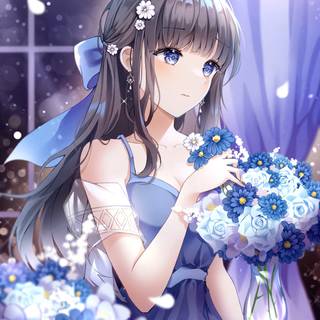 Anime cute flower wallpaper