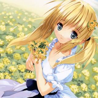 Anime cute flower wallpaper