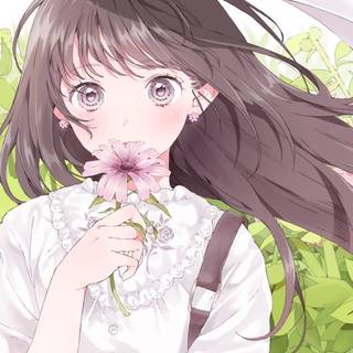 Anime cute flower wallpaper