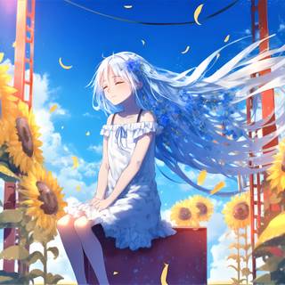 Anime sunflower 4k wallpaper