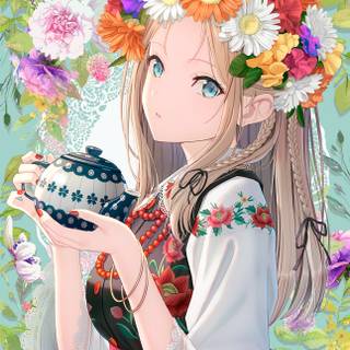 Anime cute flower wallpaper