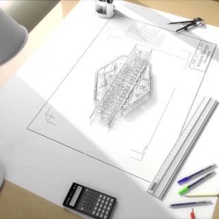Mechanical drawing wallpaper