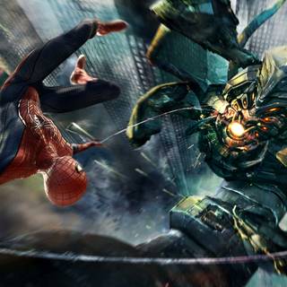 Spider Man fighting wallpaper