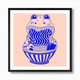 Frog with ramen wallpaper