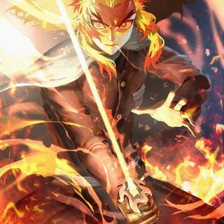 Rengoku Kyojuro 4k Android wallpaper
