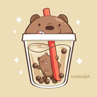Boba aesthetic animal wallpaper