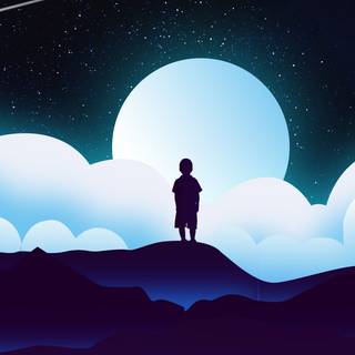 Alone boy night wallpaper