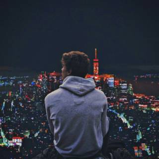 Alone boy night wallpaper