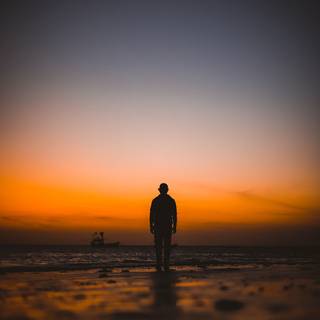 Alone boy night wallpaper