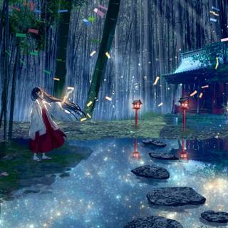 Anime forest PS4 wallpaper