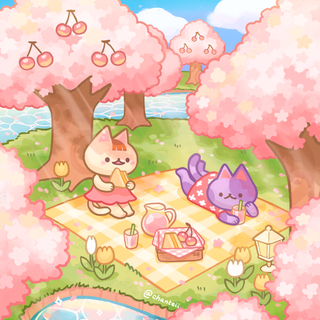 Cute spring Animal Crossing wallpaper