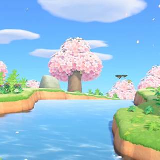 Cute spring Animal Crossing wallpaper
