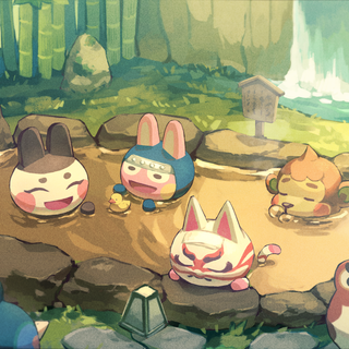 Cute spring Animal Crossing wallpaper