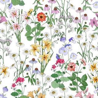 Summer florals wallpaper