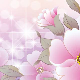 Summer florals wallpaper