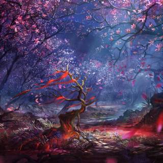 Sakura forest wallpaper