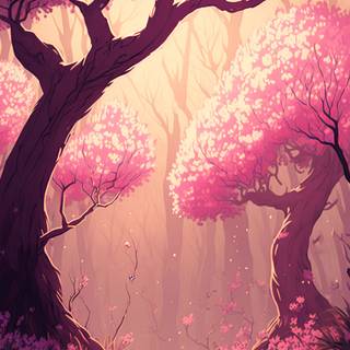 Sakura forest wallpaper