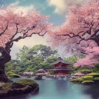 Sakura forest wallpaper