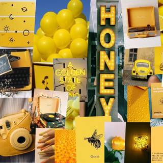 Laptop aesthetic yellow wallpaper