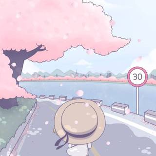Light cream aesthetic anime wallpaper