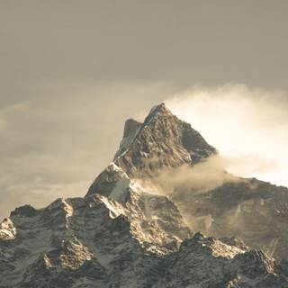 Foggy spring mountains wallpaper