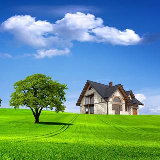 Green village wallpaper