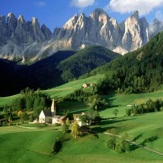 Green village wallpaper