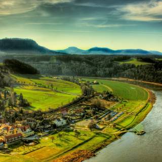 Green village wallpaper