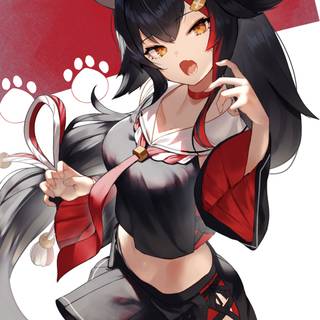 Illustration anime wolf girl 4k wallpaper