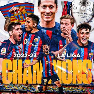 FC Barcelona La Liga 2023 Champions wallpaper