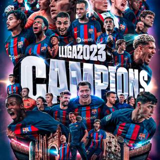 FC Barcelona La Liga 2023 Champions wallpaper