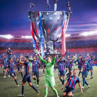 FC Barcelona La Liga 2023 Champions wallpaper