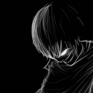 Sad anime boy black wallpaper