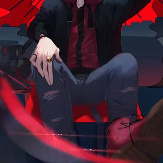 Anime red boy wallpaper