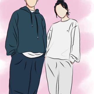 Anime couples drawing wallpaper