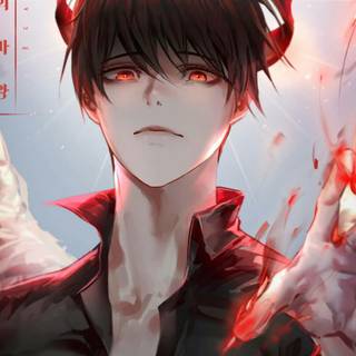 Anime red boy wallpaper