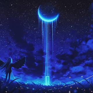 Moon in sky wallpaper