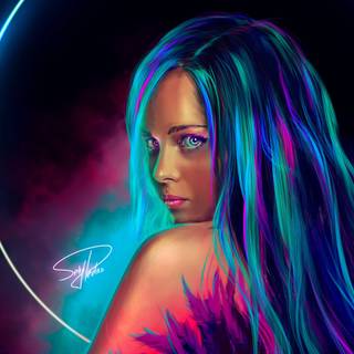 Desktop neon girly wallpaper