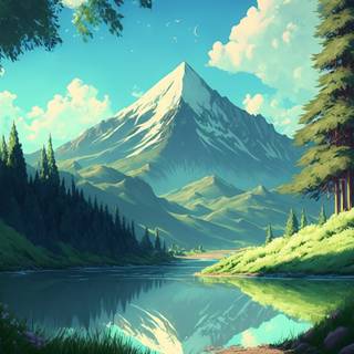 Lake anime wallpaper