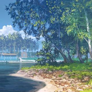Lake anime wallpaper